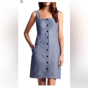Derek Lam Blue Button Up Shift Dress Size 14